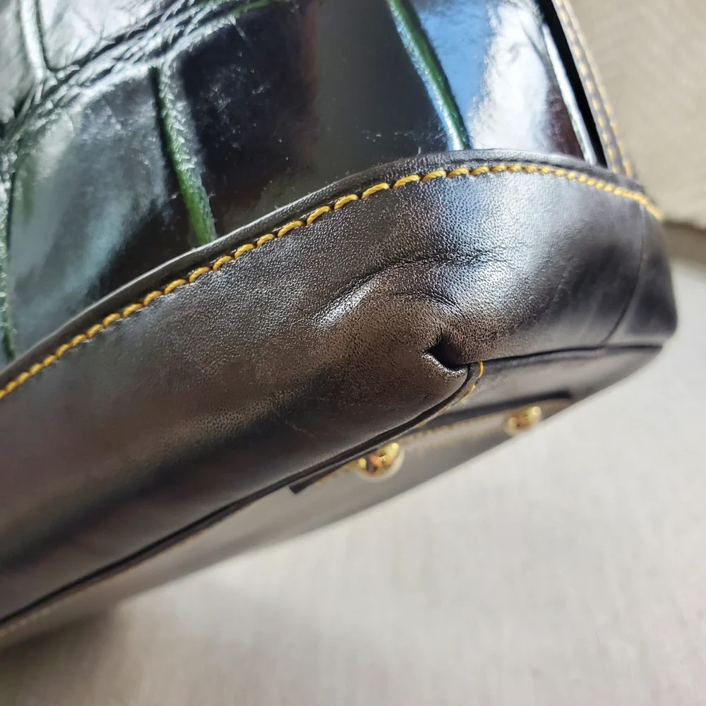 Dooney & Bourke croc embossed Dillen satchel - Picture 7 of 11